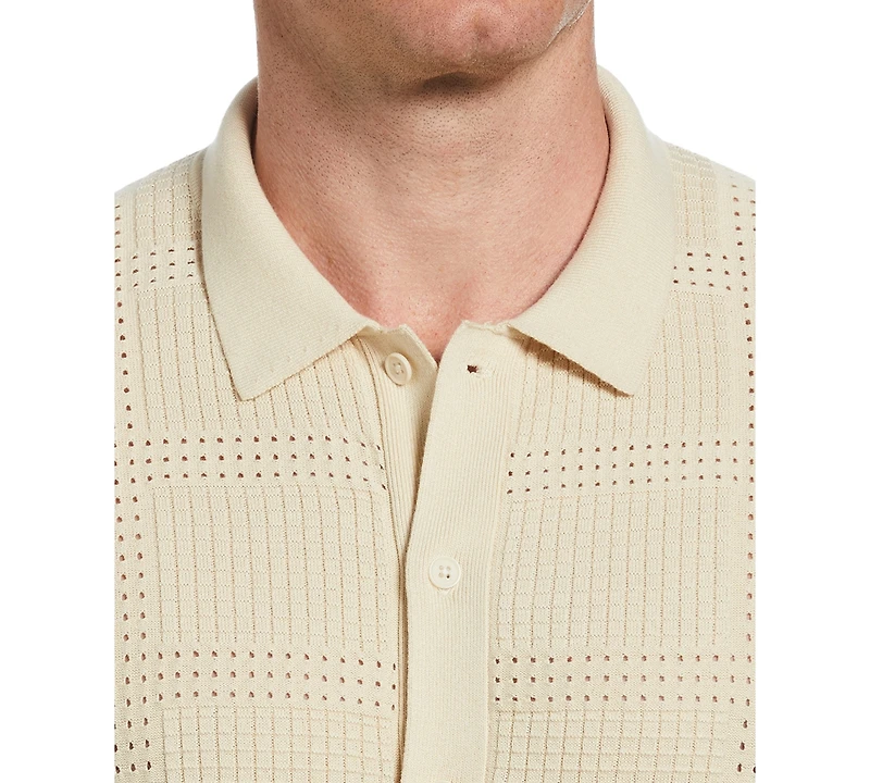 Perry Ellis Men's Open Stitch Jacquard Shirt