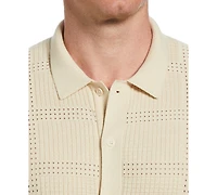 Perry Ellis Men's Open Stitch Jacquard Shirt