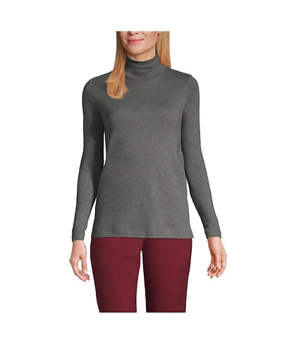 Lands' End Women's Supima Cotton Fitted Long Sleeve Turtleneck