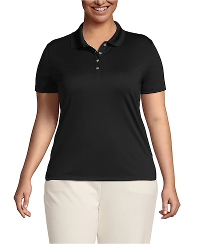 Lands' End Plus Short Sleeve Solid Active Polo