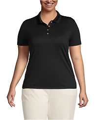 Lands' End Plus Short Sleeve Solid Active Polo