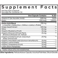 Amen Collagen Builder Supplement - Organic Whole Foods, Lutein, Vitamin C, Biotin, Lysine, Proline Collagen Boosters