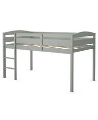 Gouun Wooden Twin Low Loft Bunk Bed With Guard Rail Ladder