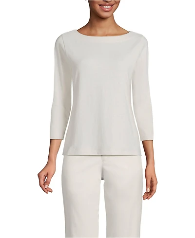 Lands' End Women's Mariner Jersey Boatneck Top