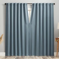 Aria Magnetic Closure Theater Grade 100% Blackout Back Tab Curtain Panel Pair