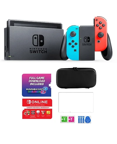 Switch with MarioKart 8 Bundle in Black with Accessories