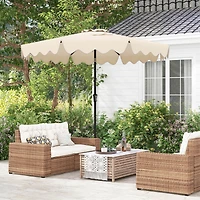 Costway 9 Ft Patio Umbrella 2-Tier Market Table with Sun-Protective Canopy