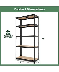 Pcs 5 Tier Adjustable Garage Shelving Unit with lbs Max Load for Warehouse