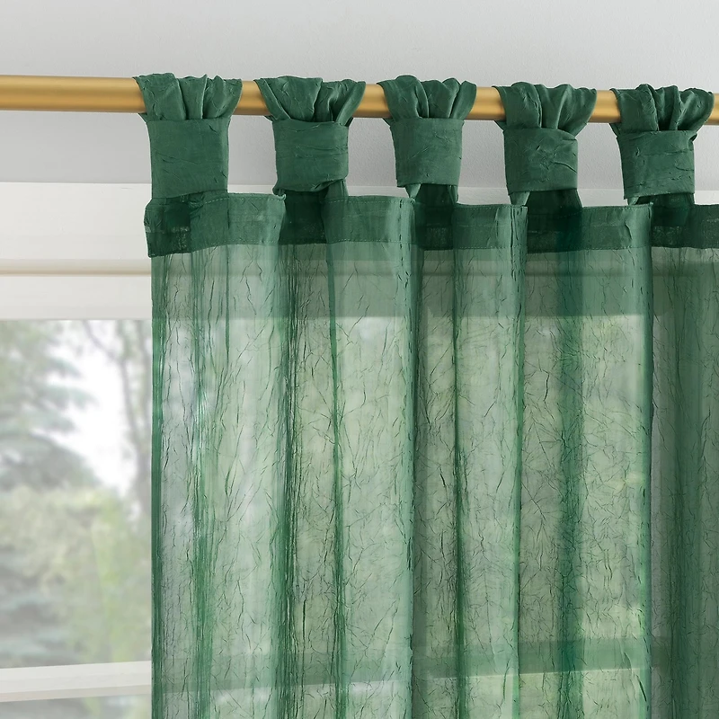 Krista Holiday Twist Tab Sheer Top Curtain Panel
