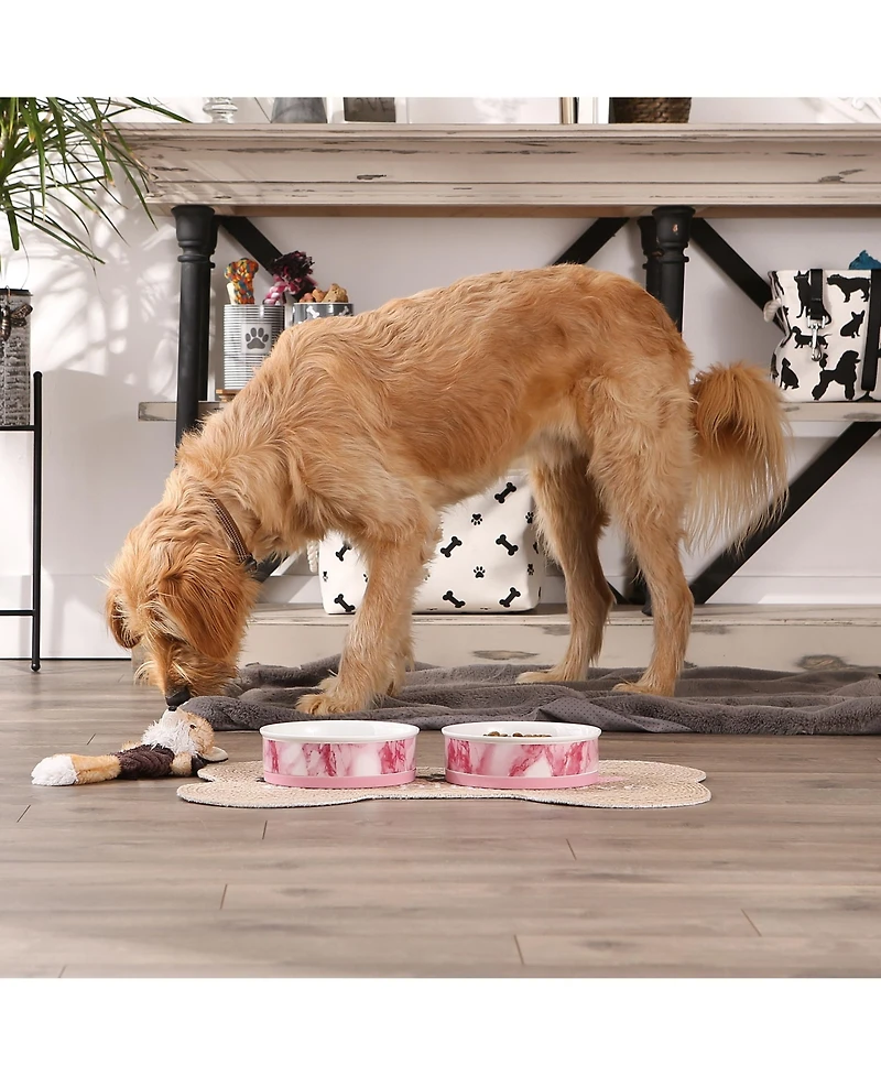 Bone Dry Marble Pet Bowl Set/2
