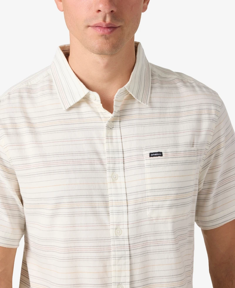 O'Neill Men's Seafaring Stripe Short Sleeve Stretch Shirt