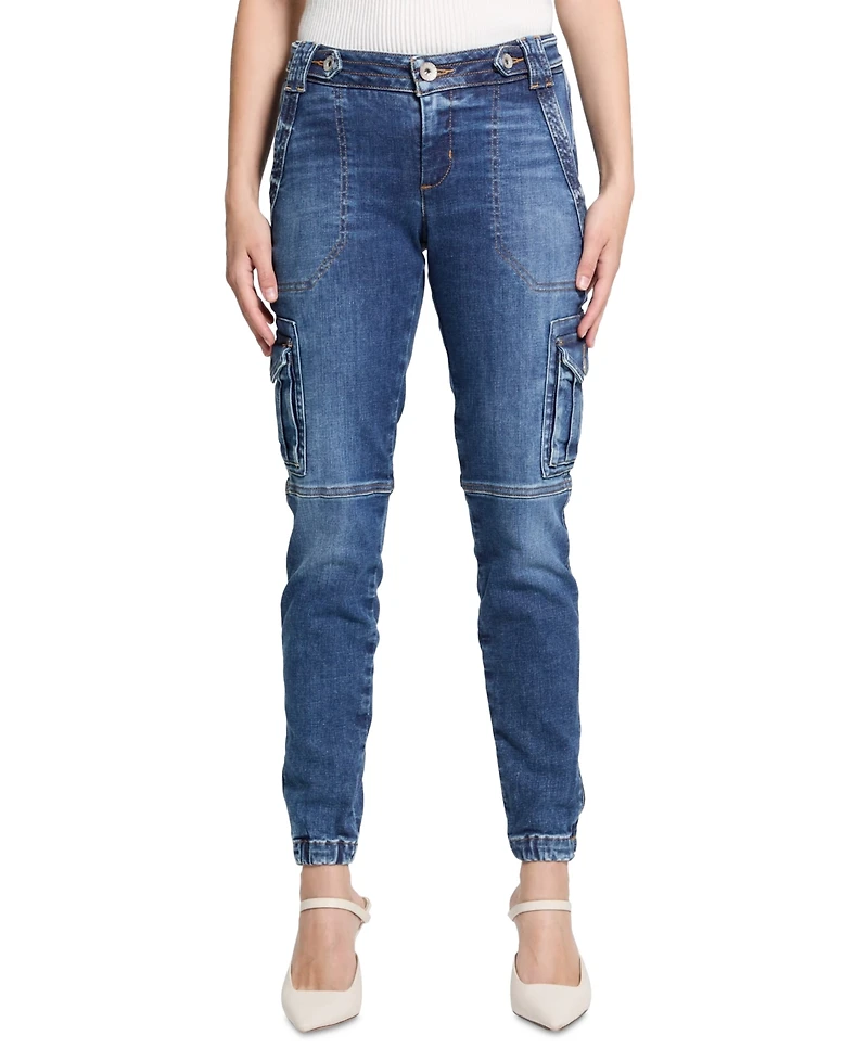 Guess Women's Cadet Mid-Rise Skinny Cargo Jeans