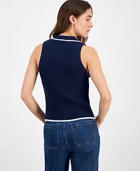 Freshman Juniors' Flyaway Collared Sweater Vest