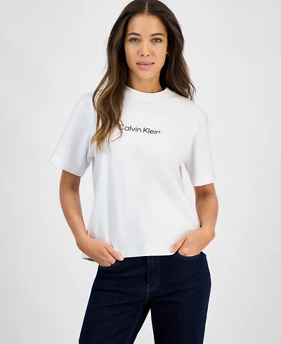 Calvin Klein Jeans Women's Cotton Relaxed-Fit Logo T-Shirt