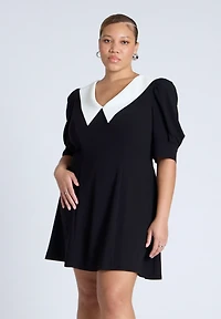 Eloquii Women's Contrast Collar Mini Dress