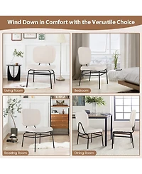 Gouun Upholstered Accent Chair Sherpa Reading Chair with Sponge Padding