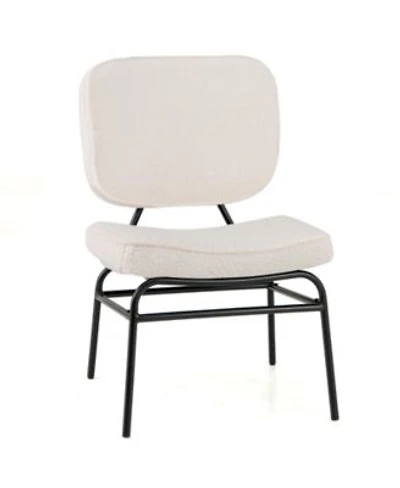 Gouun Upholstered Accent Chair Sherpa Reading Chair with Sponge Padding