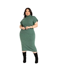 Eloquii Women's Plus Short Sleeve Sweater Dress