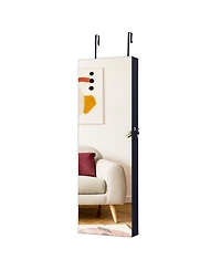 Gouun Lockable Storage Jewelry Cabinet with Frameless Mirror