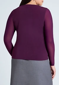 Eloquii Women's Sheer Sleeve Tee