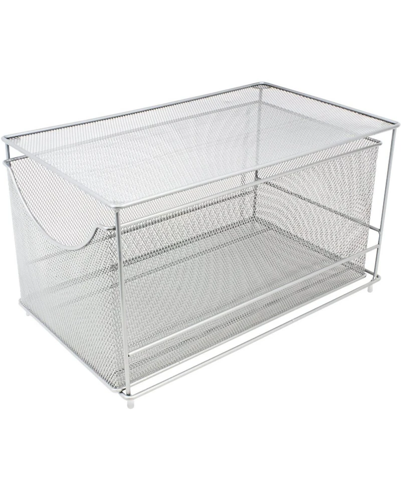 Sorbus Metal Mesh Cabinet Organizer with Pull-Out Drawers - Ideal for Countertop, Cabinet, Pantry, Under the Sink, Desktop and More (Silver 1 Drawer