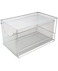Sorbus Metal Mesh Cabinet Organizer with Pull-Out Drawers - Ideal for Countertop, Cabinet, Pantry, Under the Sink, Desktop and More (Silver 1 Drawer