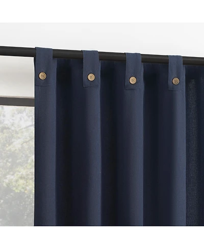 Cotton Blend Button Tab Top Curtain