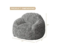 gaomon Bean Bag Chair, Adult Bean Bag Couch with Armrest, Soft Fluffy Faux Fur Beanbag Chair for Reading, Plush Lazy Sofa High-Density Foam Floor Sofa