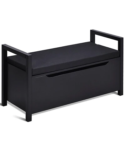 Gouun 34.5 ×15.5 ×19.5 Inch Shoe Storage Bench with Cushion Seat for Entryway
