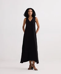Crossed Chic Sleeveless Maxi Dress Black