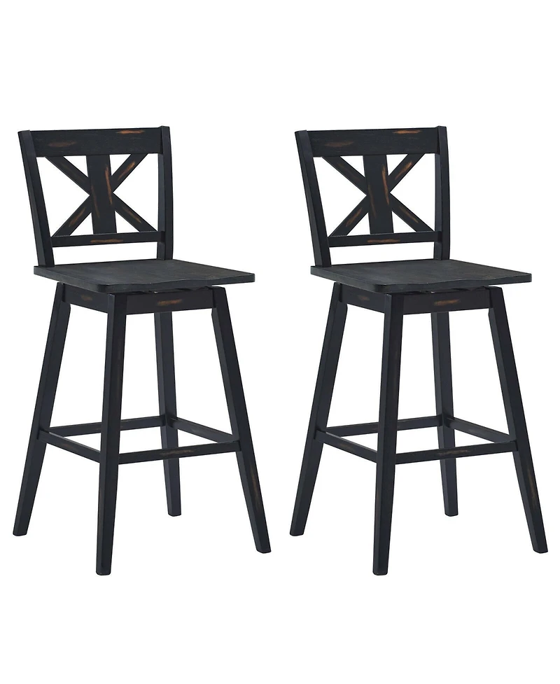 Gouun Set of 2 360-Degree Swivel Bar Stools for Home Restaurant