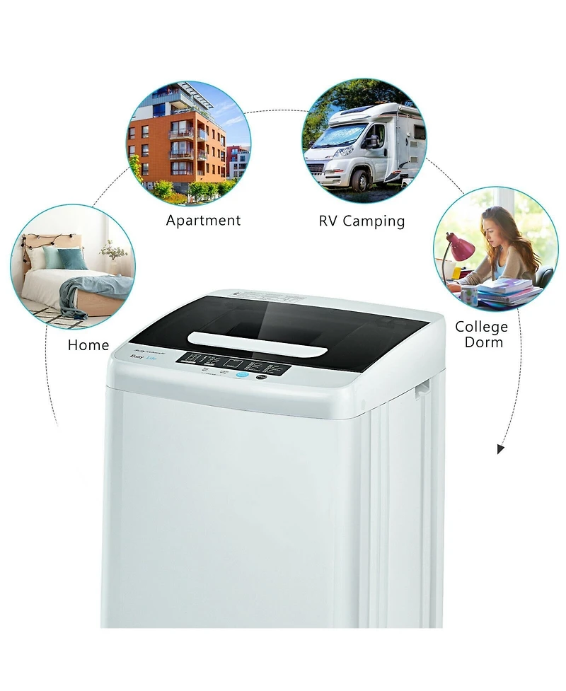 Gouun 8.8 lbs Portable Full-Automatic Washing Machine with Drain Pump and Spin Dryer