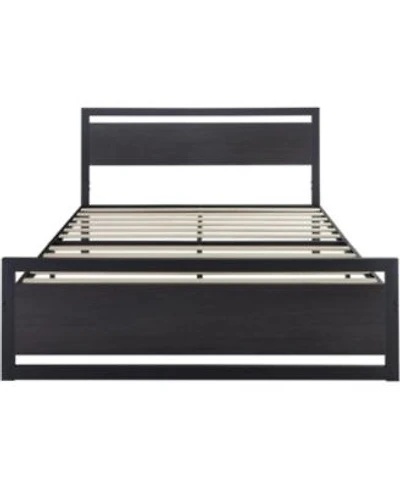 Slickblue Metal Platform Bed Frame With Wood Panel Headboard Footboard