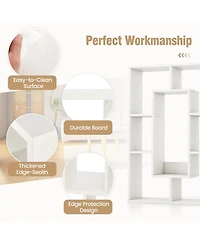 Gouun 7-Cube Geometric Bookshelf Modern Decorative Open Bookcase