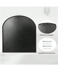 Homlux Arched Wall Mounted Mirror 26"x38" in Gold