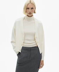 Mango Women's V-Neck Knit Cardigan