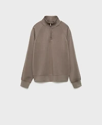 Mango Women's Zipper Detail Turtleneck Sweatshirt