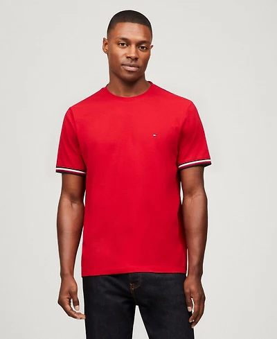 Tommy Hilfiger Men's Global Stripe Cuff T-Shirt
