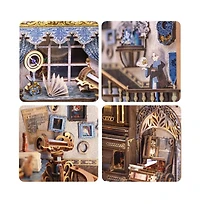 Cutebee Diy Book Nook Kit Diy Dollhouse Miniature House Booknook Bookshelf Insert Decor Bookends Model Build-Creativity Gift Kit (Nebula Common Room