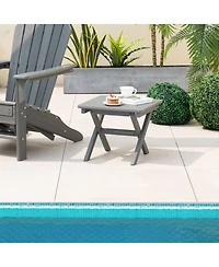Gouun Outdoor Folding Side Table Foldable Weather-Resistant Hdpe Adirondack Table