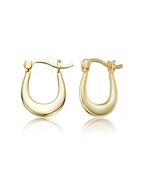 Sterling Silver 14K Gold Plated Saddleback Hoop Earrings