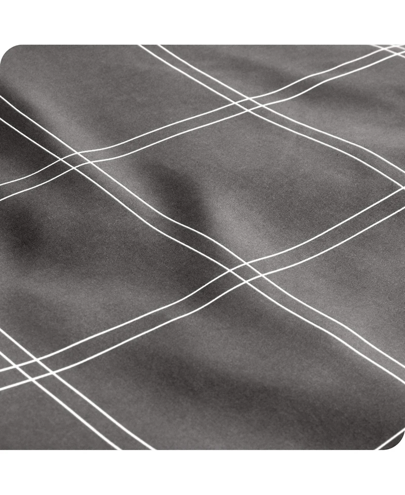 Bare Home Double Brushed Printed Fitted Sheet - Modern plaid