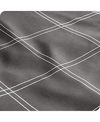 Bare Home Double Brushed Printed Fitted Sheet - Modern plaid
