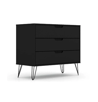 Slickblue Modern Scandinavian Style Bedroom 3-Drawer Dresser in Wood Finish