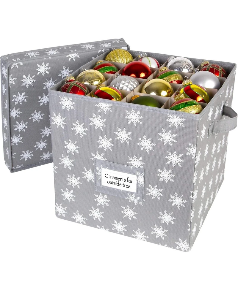 Florida Brands Christmas Ornament Storage Box with Lid - Store and Protect up to 64 Holiday Ornaments