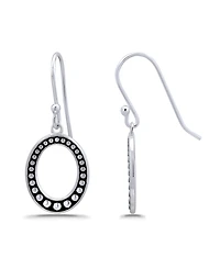 Macy's Oxidized Beaded Oval Fishhook Earrings