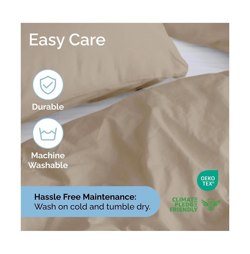 Premium Microfiber Duvet Cover Set - Queen Cream