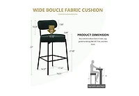 Dyhome Bar Stools Set of 3, 27 Inches Counter Height Kitchen Bar Stools with Back, Modern Metal Tall Bar Stools for Kitchen Island