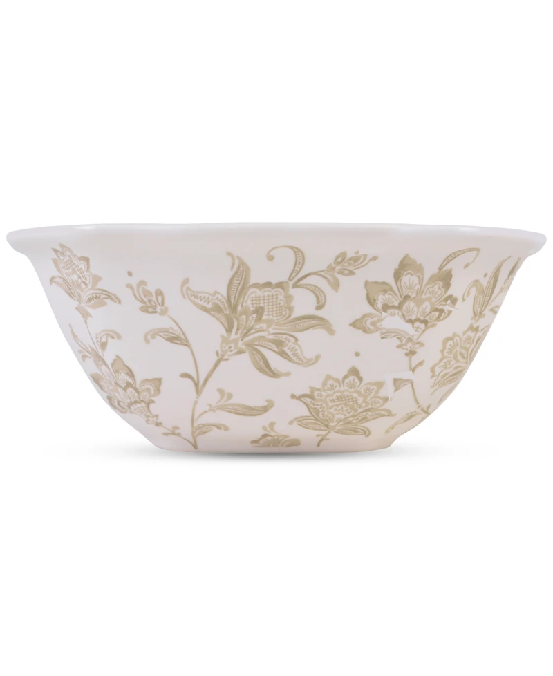 222 Fifth Batik Toile Taupe Porcelain 12 Pc. Dinnerware Set, Service for 4