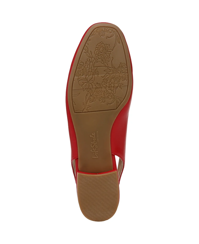 LifeStride Women's Claire Square Toe Slingback Flats